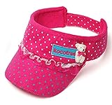 【SEBLES】ベビー 赤ちゃん 女の子 ガール サンバイザー クマ 熊 hat ハット レジャー ドット 可愛い キュート コットン 綿 カジュアル 夏(ピンク)