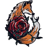 ローズフォックス刺繍のバッジのアイロン付けまたは縫い付けるワッペン