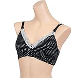 ローズマダム マタニティ授乳兼用ハーフトップ ストラップオープン B/ブラック＋ホワイトドット M 112-6062-01