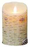 Luminara Birch Barkフレイムレスキャンドル:無香Moving Flame Candle withタイマー 5インチ LM205036012