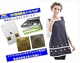 電磁波カットエプロン ネイビーブルー色 & ゼロ磁場発生ノートパット お得まとめ買いセット商品 ＩＨクッキングヒーター、ＰＣからの電磁波をしっかり対策