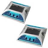 iimono117　ソーラー充電式　LED道路鋲/センターライン 駐車場 縁石 反射板 視線誘導 (2, 青)