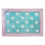 My Baby Sam Pixie Baby Rug, Aqua and Pink