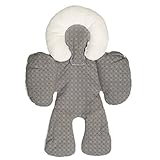 Prettyia コットン　チャイルドシート/ベビーカー/カーシート　クッション　マット　パッド　ボディサポート　柔らかい　全3色 - グレー