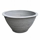 13号 大型 大きな睡蓮鉢 手造り丸ワン型削り イブシ銀 水鉢 陶器 おしゃれ 和風 国産 三河焼き 1002-13