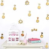ufengke 9-pcs 3d Bombミラー効果壁飾り、子供の部屋保育園ファッションデザインアートホーム装飾 ゴールド UF-QSM081A