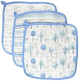 スワドルデザインズ ウォッシュクロス ウッドランドファン ブルー 3枚セット SDM-710B 【日本正規品】