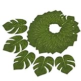 60-Pack Tropical Palm Leaf - Summer Luau Party Decorations Tropical Themed Decor Safari Plant Leaves