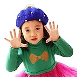ベレー帽 キッズ 女の子 かわいい 小さな珍珠 大きな毛玉付き 円型 帽子 子供向け 秋冬 冷え対策 保暖 防風 おしゃれ ファッション小物 ハット 子供用 ベレー帽子 通学 通園 お出かけ 3-6歳