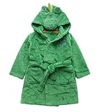 Candykids 可愛い子に可愛いバスローブ　お子様にピッタリ 出産祝い 贈り物 にも 子供用 キッズ ガウン タオル地 お風呂 (120cm, グリーン)