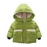 POTOJP 韓国風秋冬 ストライプ柄 子ども用 コット ショートジャケット ダウンコットンコート 中綿コート キッズ 上着 キャップ付き 女の子 男の子 コットンジャケット 防寒着 日常着 綿服 (