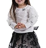 (ウォ２U)Woo2u ガールズ 子供 女の子 春夏 白色 可愛い 蝶結び 長袖 お姫様 ゆったり 通園 入園式 カジュアル Tシャツ ブラウス トップス スポーツ 上着 130
