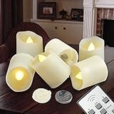 Flameless Candles LED Votive Unscented Tealight - Remote Control Timer Tea Lights - Include Battery 