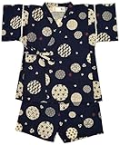 村信 和水玉柄 甚平スーツ 男児 ネイビー 90cm 71724 日本製