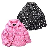 ベビー服 女の ジップ ジャケット 裏タフタ ハート＆リボン柄 フリル  シャーリング 女児 ベビー (2.ブラック/90cm)