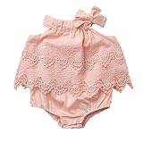 Colorful Childhood 女の子用 新生児 ロンパース ジャンプスーツ 乳児 ボディースーツ チュチュレース ドレス 装い US サイズ: S カラー: ピンク