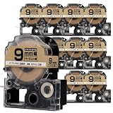 【インクのチップス】キングジム対応 テプラPRO用互換 SPK9J (クラフトラベル) 互換テープカートリッジ クラフト紙ベージュ/黒文字 9mm 10個セット ＜ナチュラル素材のラベルテープ＞