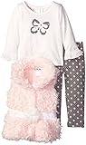 Little Lass Baby Girls' 3 Piece Faux Fur Vest Set Tulle Sequins Blush 24 Months [並行輸入品]