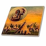 3drose Scenes from the Pastマジックランタンスライド – Vintage Illustration Of Native AmericanからAマジックランタンスライド。 – 
