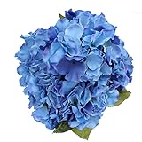 Luyue アジサイ 造花 人工紫陽花の配置シルクの花中心部の家と結婚式の装飾 (ディープブルー)
