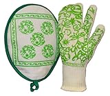 G & F 1688 Dupont Nomex & Kevlar Heat Resistant Oven Gloves, 3-Finger Oven Gloves & Pot Holder Set [
