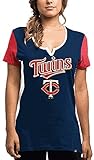 Ladies Minnesota Twins Time to Shine NotchedスクープネックRhineスタッド半袖Tシャツ( Small )