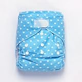 SUNNY BABY テープ式 ワンサイズ布おむつカバー 青水玉