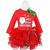 Puresinoベビー キッズ 子供服 女の子　ワンピース ドレス　クリスマス サンタワンピース コスチューム (110, C)
