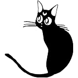 A04002 デカールステッカー 14.5cm×13cm セーラームーン ルナ 黒 ブラック 抜群の耐久性! 防水、耐油性 高品質プレミアム / アート ウォールステッカー / 車 カー用品 バイク 壁 PC インテリア スーツケース ほとんど何にでも貼れる! ウィンドウ シール 部屋 ノートPC ノートパソコン [並行輸入品]