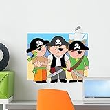 Carribean Pirate Kids Wall Decal by Wallmonkeys Peel and Stick Graphics for Kids (18 in W x 16 in H)