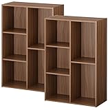 カラーボックス マルチラック 木製 ラック 多目的ラック 収納箱 本棚 収納ケース 2個組 ウォールナット