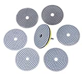 SROL 大理石用ダイヤモンド研磨パッド 粉砕ディスク100mm 7枚セット ポリッシャー用 湿式 マジックパッド(50＃ 100＃ 300＃ 500＃ 800＃ 1500＃ 3000＃)