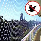 B.H【 鳥よけ ネット 4ｍ×5ｍ 特大サイズ 】ベランダ 防鳥網 透明 ≪ 取付説明書 / 結束バンド40本付き 》ハト カラス 駆除 防鳥 鳥害対策 鳩対策