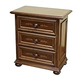 イタリア製 3段チェスト ナイトテーブル 象嵌 完成品 ブラウン アンティーク モビルハウス