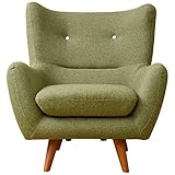 大川家具 アビライト 1人掛けソファ 5色から選べる ラウンドハイバック ソファ グリーン SKT-0123