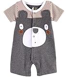 （ワボーズ） Waboatsベビー夏の可愛い半袖ロンパース カバーオール ベビーロンパース ベビーカバーオール グレーベア 24m
