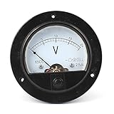 XDiscount アナログ電圧計　メタル製ホワイト 　アナログダイアル　電圧テスト　DC 0-20V