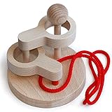 立体知恵の輪（2段）木のおもちゃ脳トレパズル 頭脳活性 木育