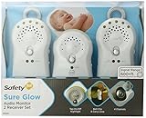 Safety 1st Sure Glow Audio Monitor (2 RX), White by Safety 1st