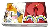 LaVie ギフトBOX 4点セット ベルトカバーレインボー&ニット帽イエロースター ドアストッパータコ おしゃぶりホルダーホワイトドット b137