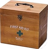 アンティーク調 ナチュラルウッド ファーストエイドボックス 救急箱 2段 ブラウン