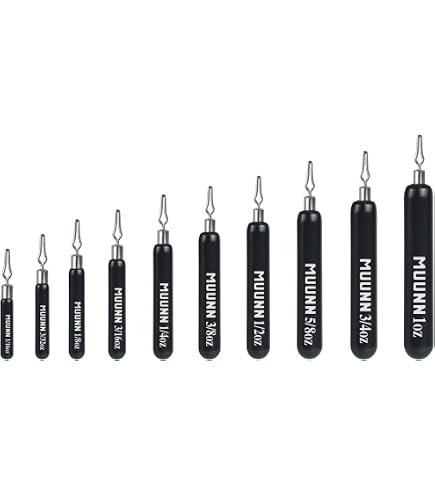 thumbnail image 2 of MUUMM 30pcs Tungsten Drop Shot Weights - Skinny Free Rig Sinkers 1/16 To 1/2oz Kit 2 of 13