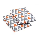 Bacati Triangles 2 Piece Crib Fitted Sheet, Orange/Grey