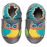 モモベビー男の子ソフトソールレザーCrib Bootie靴 カラー: グレー