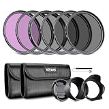 NEEWER 46mm NDフィルターセット UV/CPL/FLD/ND2/ND4/ND8フィルター ゴムレンズフード/レンズキャップ付き 超薄型 コンパチブル DSLRカメラ 汎用46mmカメラに対応