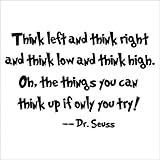 HACASO Think Left And Think Right Bedroom Quote Decors Wall Saying Decals Quote for Home Wall Sticke