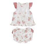 (チャックル) chuckle *スウィートガール*お花ローズ柄前開きシャツ&フリルパンツセット レッド 60-70cm P3176-70-21