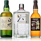 【サントリープレミアムセレクション】 白州 12年 ROKU(六) 山崎蒸溜所貯蔵 焙煎樽熟成梅酒 [ ウイスキー 700ml×1本、ジン 700ml×1本、 梅酒 750ml × 1本 ]