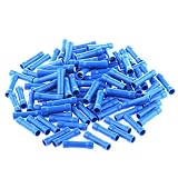 【ノーブランド 品】100×ブルー絶縁電線　弾丸コネクタ　電気圧着ケーブル（16-14AWG）端子
