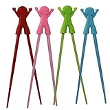 Baby Children Beginner Learning Traning Helper Chopsticks Right Handed with Smiling Doll (pink) by C